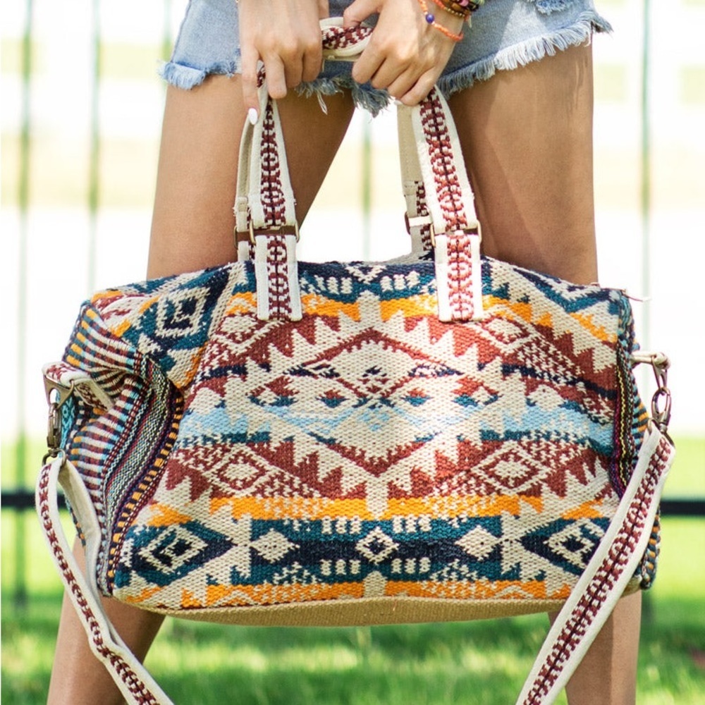 Handmade Boho Southwestern Ethnic Motif Destiny Bag NWT - Picture 6 of 10